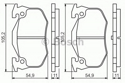 BOSCH 0986495236 -  Комплект тормозных колодок, дисковый тормоз
