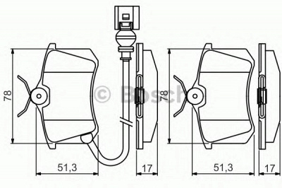 BOSCH 0986495239 -  Комплект тормозных колодок, дисковый тормоз