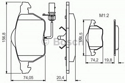 BOSCH 0986495241 -  Комплект тормозных колодок, дисковый тормоз