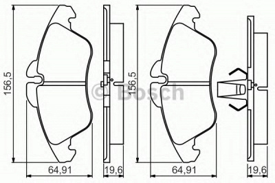 BOSCH 0986495245 -  Комплект тормозных колодок, дисковый тормоз