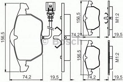 BOSCH 0986495249 -  Комплект тормозных колодок, дисковый тормоз
