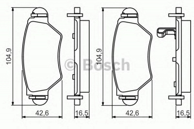 BOSCH 0986495250 -  Комплект тормозных колодок, дисковый тормоз
