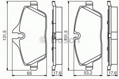 BOSCH 0986495251 -  Комплект тормозных колодок, дисковый тормоз