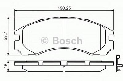 BOSCH 0986495252 -  Комплект тормозных колодок, дисковый тормоз