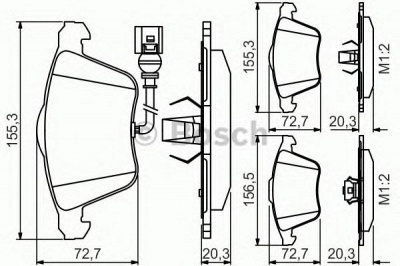 BOSCH 0986495261 -  Комплект тормозных колодок, дисковый тормоз