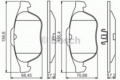 BOSCH 0986495264 -  Комплект тормозных колодок, дисковый тормоз