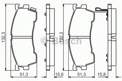 BOSCH 0986495265 -  Комплект тормозных колодок, дисковый тормоз