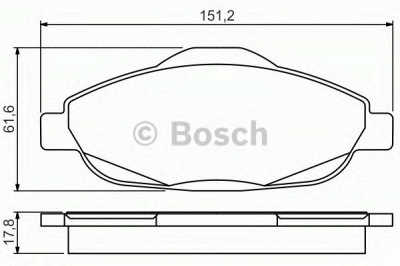 BOSCH 0986495266 -  Комплект тормозных колодок, дисковый тормоз