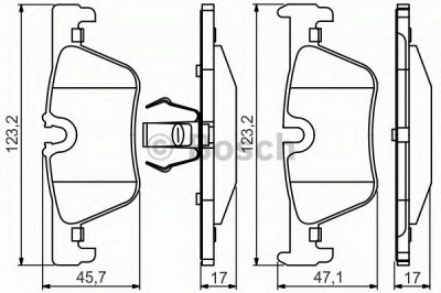 BOSCH 0986495289 -  Комплект тормозных колодок, дисковый тормоз