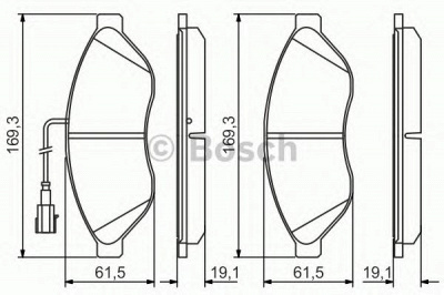 BOSCH 0986495293 -  Комплект тормозных колодок, дисковый тормоз