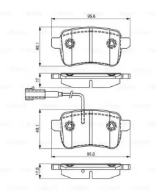 BOSCH 0986495305 -  Комплект тормозных колодок, дисковый тормоз