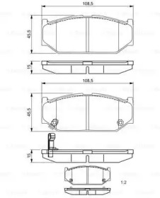 BOSCH 0986495308 -  Комплект тормозных колодок, дисковый тормоз
