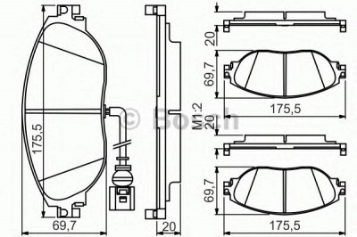 BOSCH 0986495350 -  Комплект тормозных колодок, дисковый тормоз