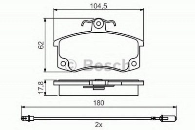 BOSCH 0986495360 -  Комплект тормозных колодок, дисковый тормоз