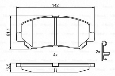 BOSCH 0986495367 -  Комплект тормозных колодок, дисковый тормоз