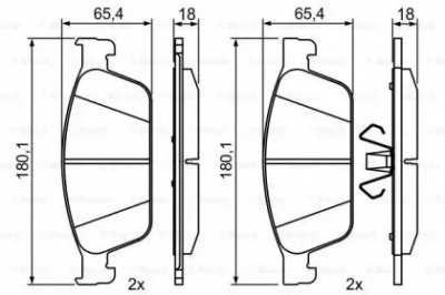 BOSCH 0986495388 -  Комплект тормозных колодок, дисковый тормоз