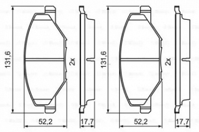 BOSCH 0986495390 -  Колодки тормозные дисковые, комплект