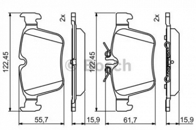 BOSCH 0986495394 -  Комплект тормозных колодок, дисковый тормоз