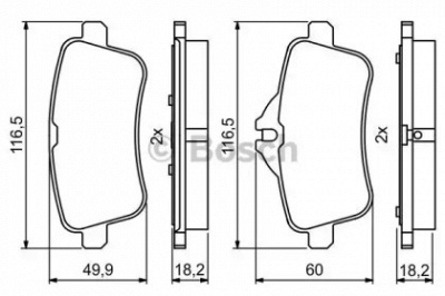 BOSCH 0986495403 -  Комплект тормозных колодок, дисковый тормоз