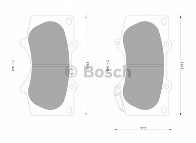 BOSCH 0986ab0261 -  Комплект тормозных колодок, дисковый тормоз