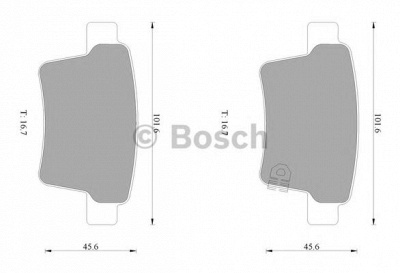 BOSCH 0986ab1001 -  Комплект тормозных колодок, дисковый тормоз