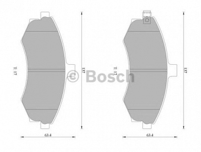 BOSCH 0986ab1023 -  Комплект тормозных колодок, дисковый тормоз