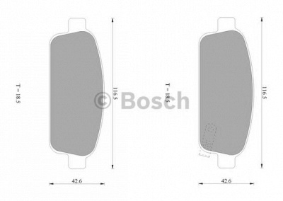 BOSCH 0986ab1043 -  Комплект тормозных колодок, дисковый тормоз