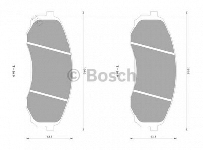 BOSCH 0986ab1045 -  Комплект тормозных колодок, дисковый тормоз
