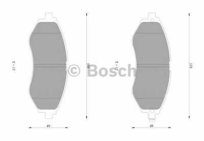 BOSCH 0986ab1432 -  Комплект тормозных колодок, дисковый тормоз