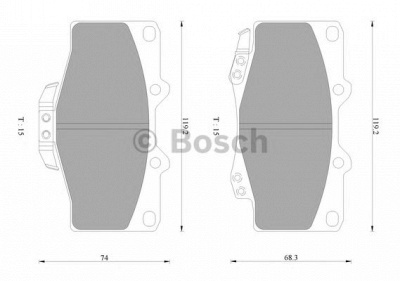 BOSCH 0986ab2057 -  Колодки тормозные дисковые передние, комплект