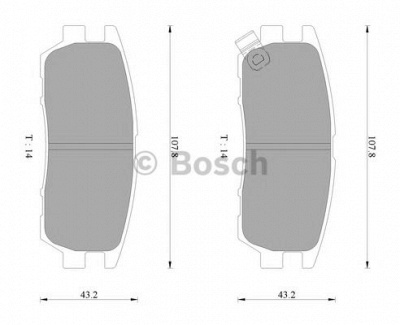 BOSCH 0986ab2208 -  Комплект тормозных колодок, дисковый тормоз