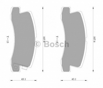 BOSCH 0986ab2258 -  Комплект тормозных колодок, дисковый тормоз