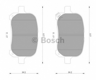 BOSCH 0986ab2326 -  Комплект тормозных колодок, дисковый тормоз