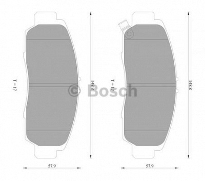 BOSCH 0986ab2381 -  Комплект тормозных колодок, дисковый тормоз