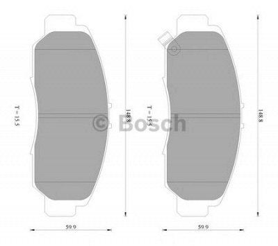 BOSCH 0986ab2387 -  Комплект тормозных колодок, дисковый тормоз