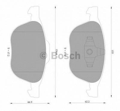 BOSCH 0986ab2395 -  Комплект тормозных колодок, дисковый тормоз