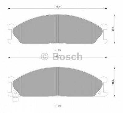 BOSCH 0986ab2467 -  Комплект тормозных колодок, дисковый тормоз