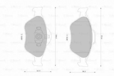 BOSCH 0986ab2527 -  Комплект тормозных колодок, дисковый тормоз