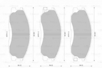 BOSCH 0986ab2534 -  Комплект тормозных колодок, дисковый тормоз