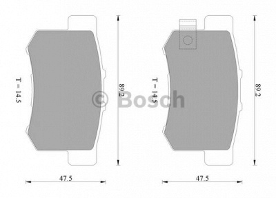 BOSCH 0986ab2553 -  Комплект тормозных колодок, дисковый тормоз