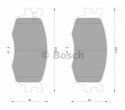 BOSCH 0986ab3077 -  Комплект тормозных колодок, дисковый тормоз