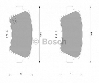 BOSCH 0986ab3100 -  Комплект тормозных колодок, дисковый тормоз