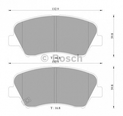 BOSCH 0986ab3106 -  Комплект тормозных колодок, дисковый тормоз