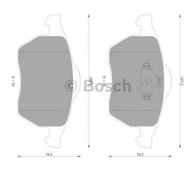 BOSCH 0986ab4550 -  Комплект тормозных колодок, дисковый тормоз