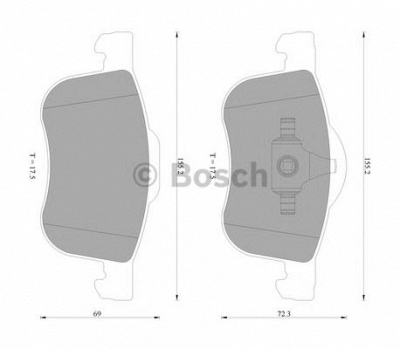 BOSCH 0986ab4563 -  Комплект тормозных колодок, дисковый тормоз