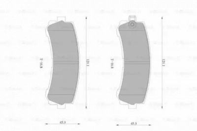 BOSCH 0986ab4593 -  Комплект тормозных колодок, дисковый тормоз