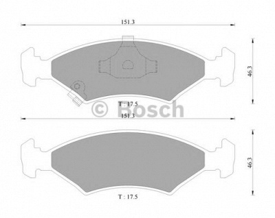BOSCH 0986ab9098 -  Комплект тормозных колодок, дисковый тормоз