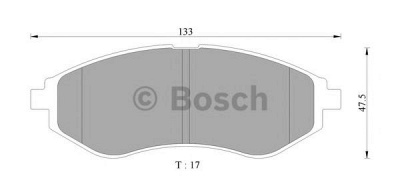 BOSCH 0986ab9104 -  Комплект тормозных колодок, дисковый тормоз