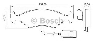 BOSCH 0986bb0001 -  Комплект тормозных колодок, дисковый тормоз