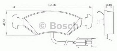BOSCH 0986bb0002 -  Комплект тормозных колодок, дисковый тормоз
